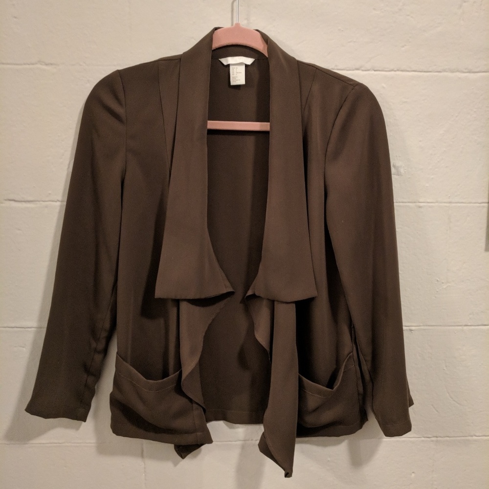 Draped Lapel Blazer Jacket